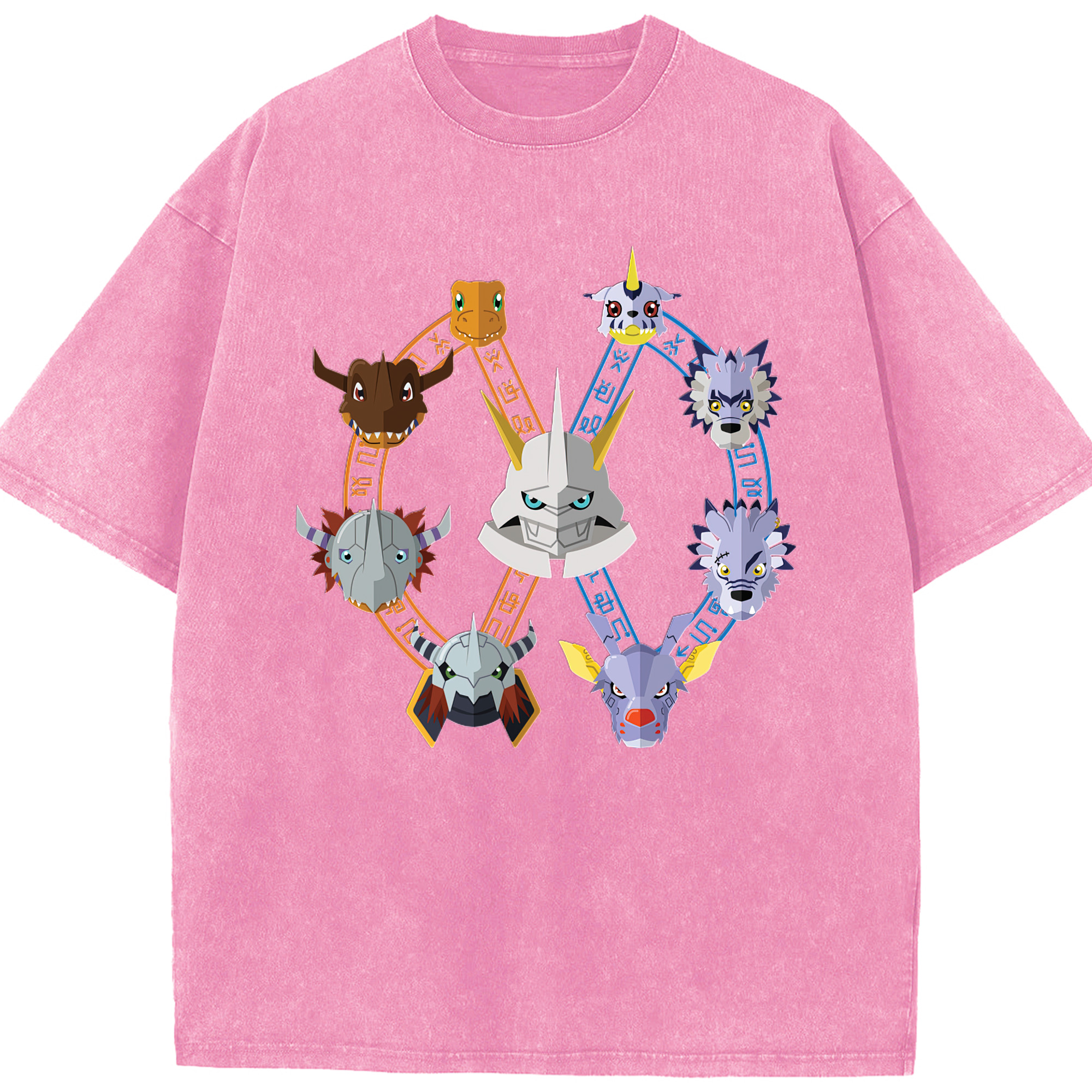 （画像用） Digimon デジタルモンスター/デジモン 綿100% ヴィンテージ風 半袖Tシャツ（フロントプリント）